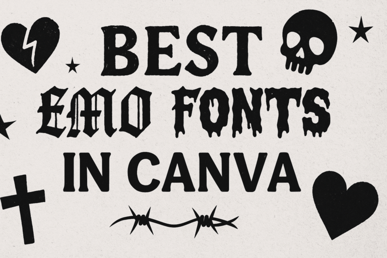 Letter R Emo Design Best Emo Fonts in Canva - Graphic Design Resource