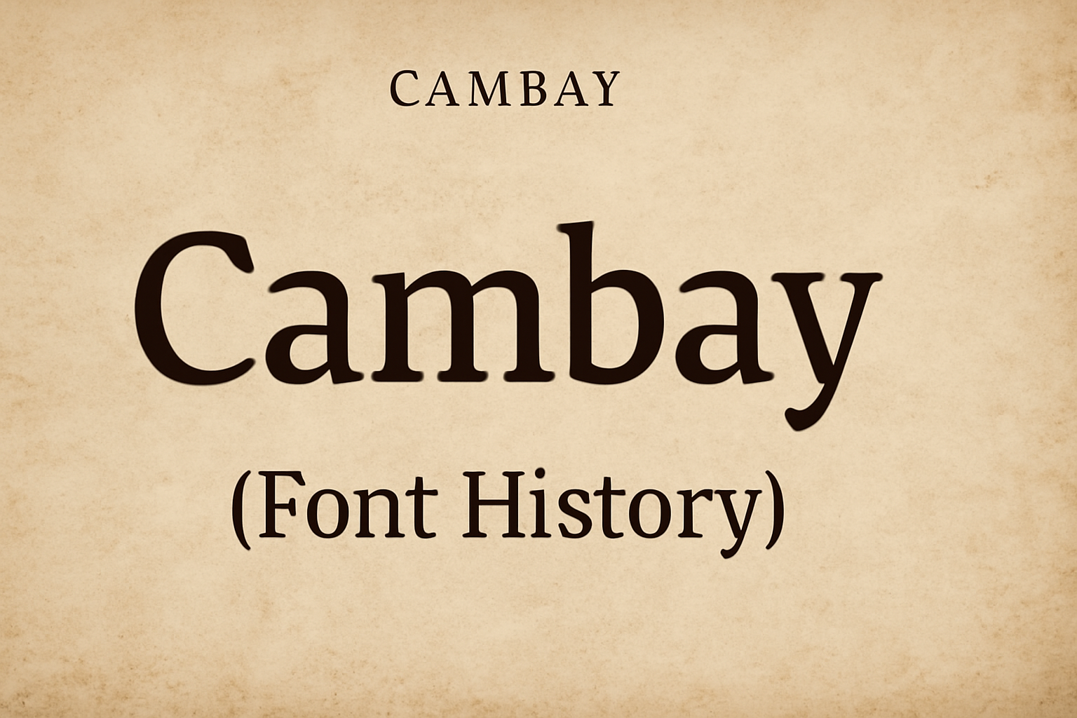 Cambay (Font History)