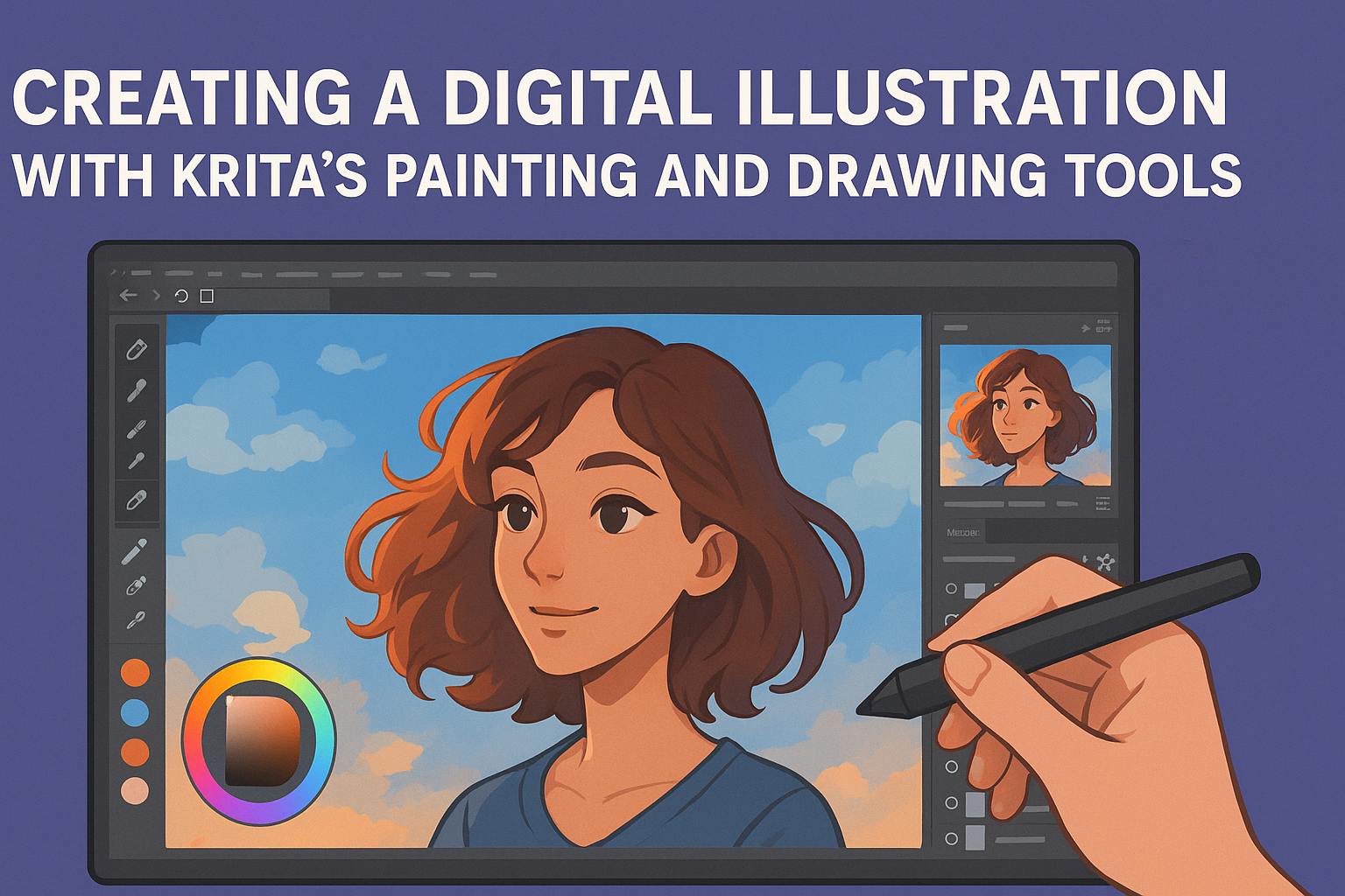 Creating a Digital Illustration with Krita’s Painting and Drawing Tools