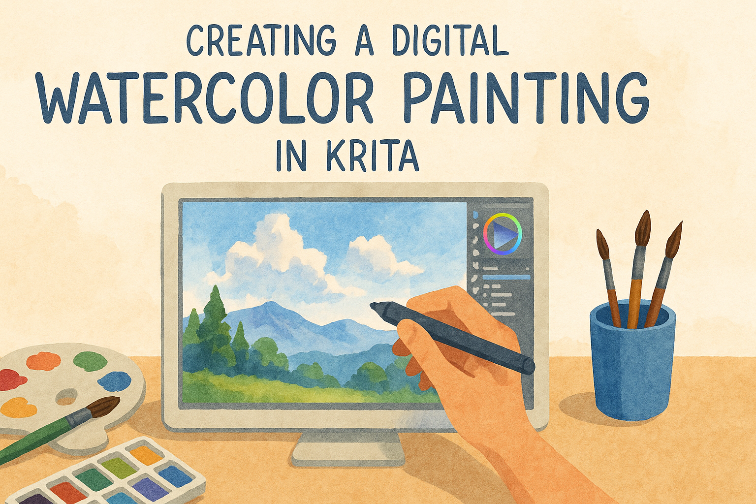 Creating a Digital Watercolor Painting in Krita