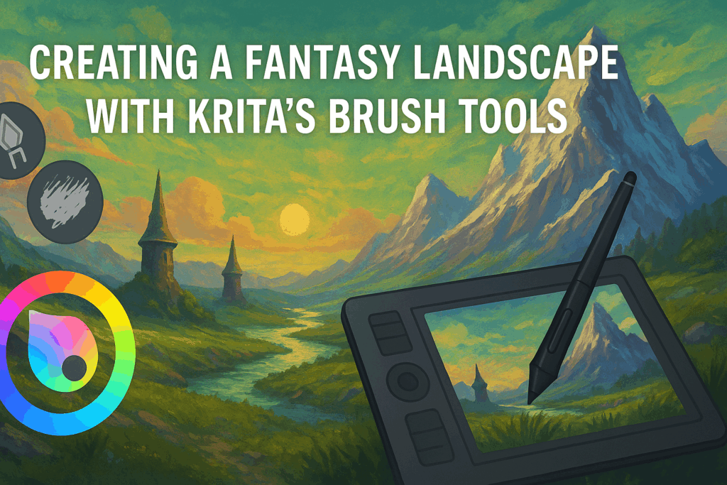 Creating a Fantasy Landscape with Krita's Brush Tools