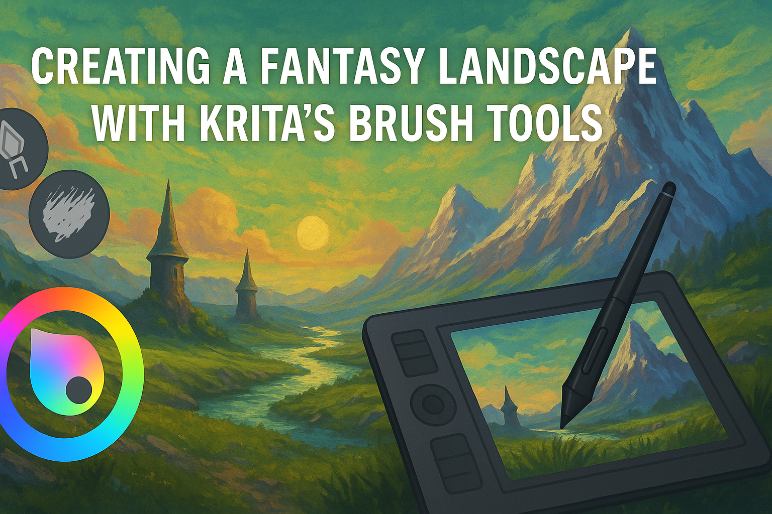Creating a Fantasy Landscape with Krita's Brush Tools