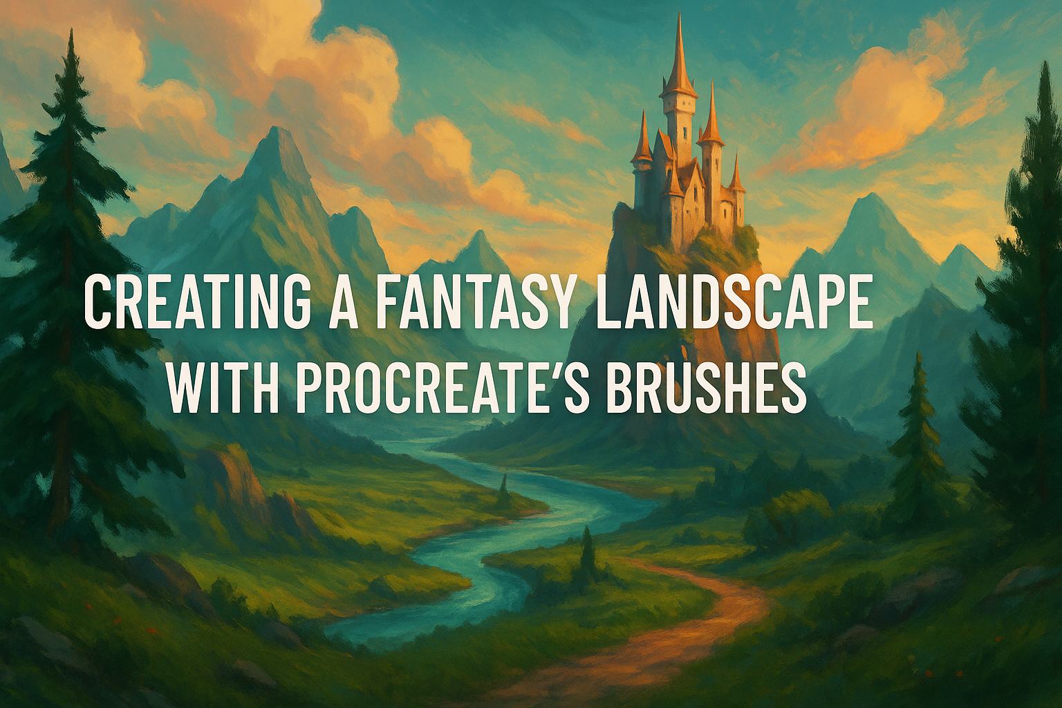 Creating a Fantasy Landscape with Procreate’s Brushes
