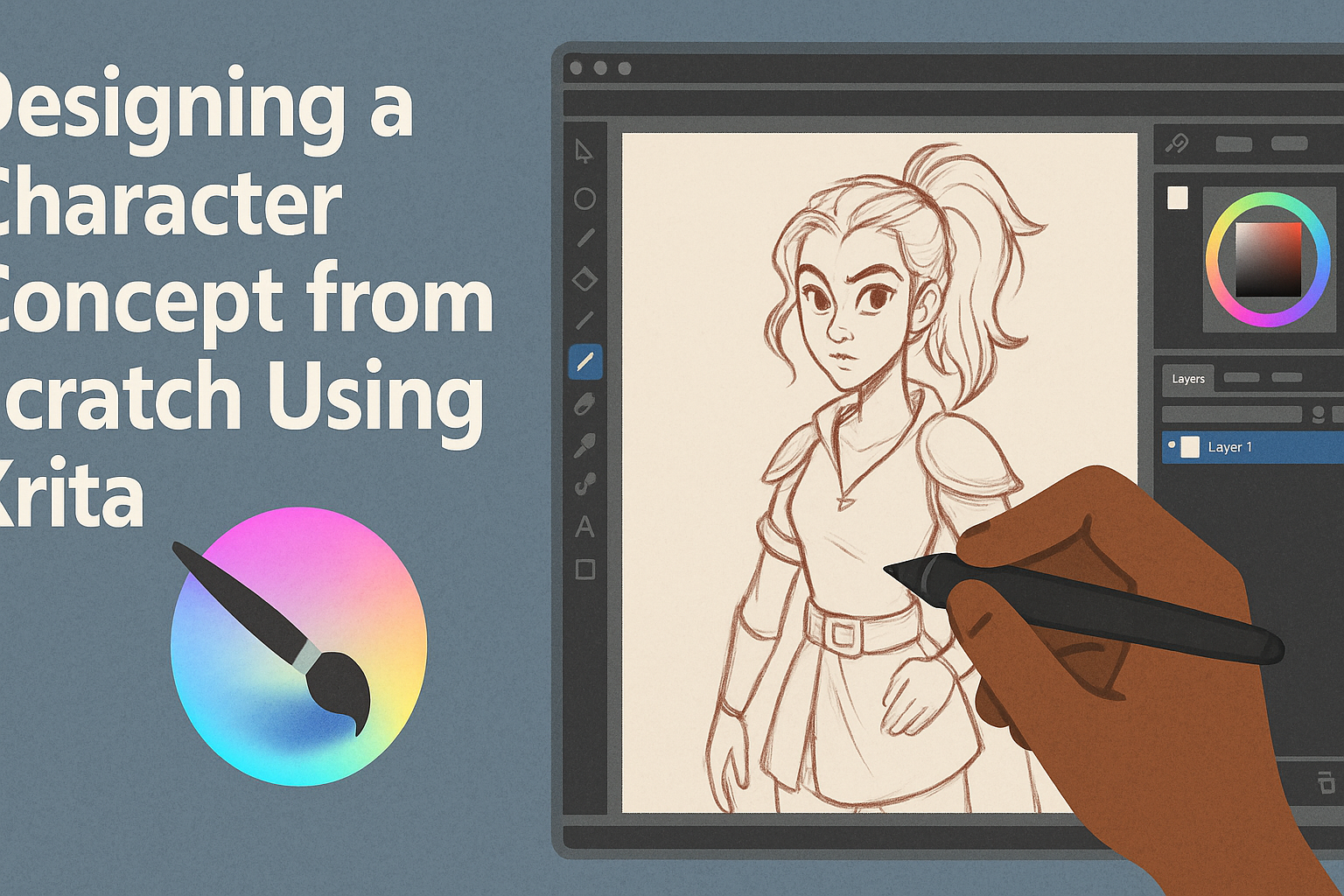 Designing a Character Concept from Scratch Using Krita