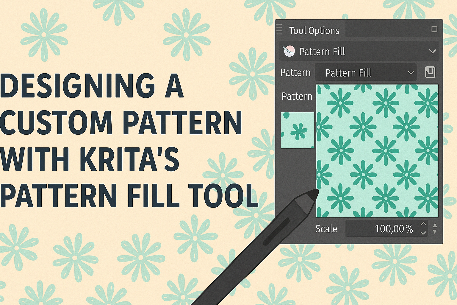 Designing a Custom Pattern with Krita’s Pattern Fill Tool