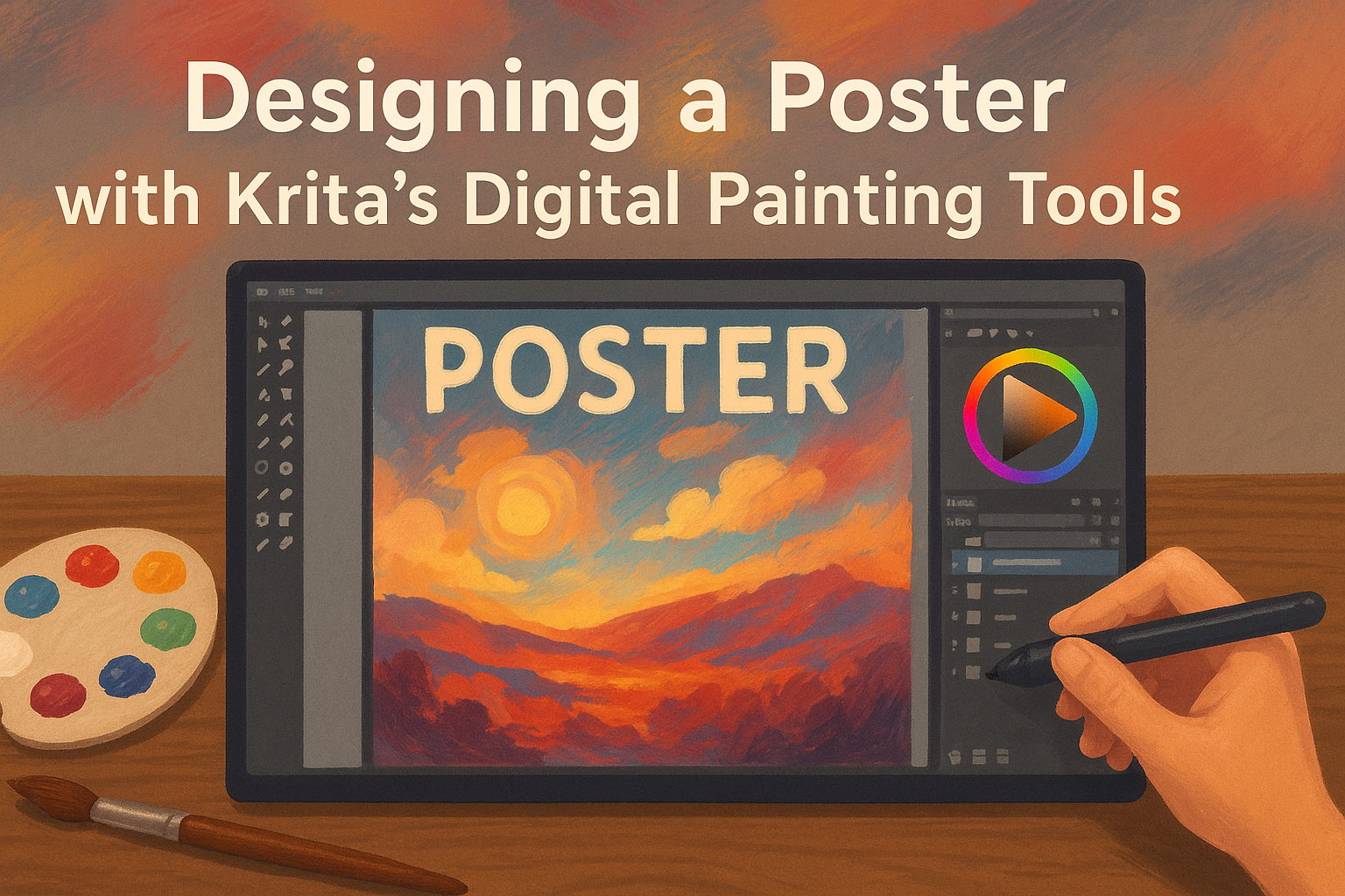 Designing a Poster with Krita’s Digital Painting Tools