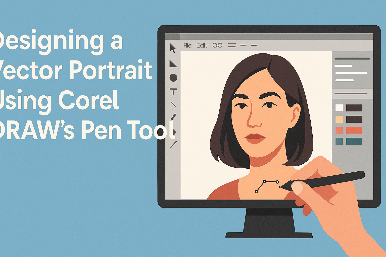 Designing a Vector Portrait Using CorelDRAW’s Pen Tool