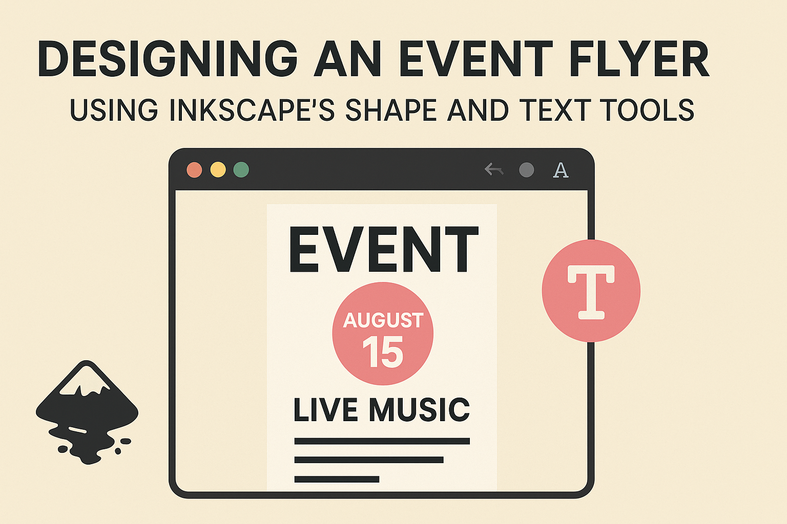 Designing an Event Flyer Using Inkscape’s Shape and Text Tools