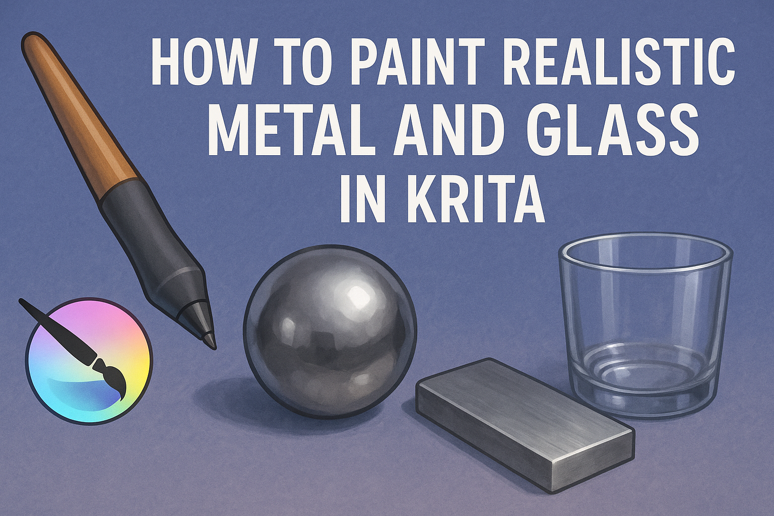 How to Paint Realistic Metal and Glass in Krita