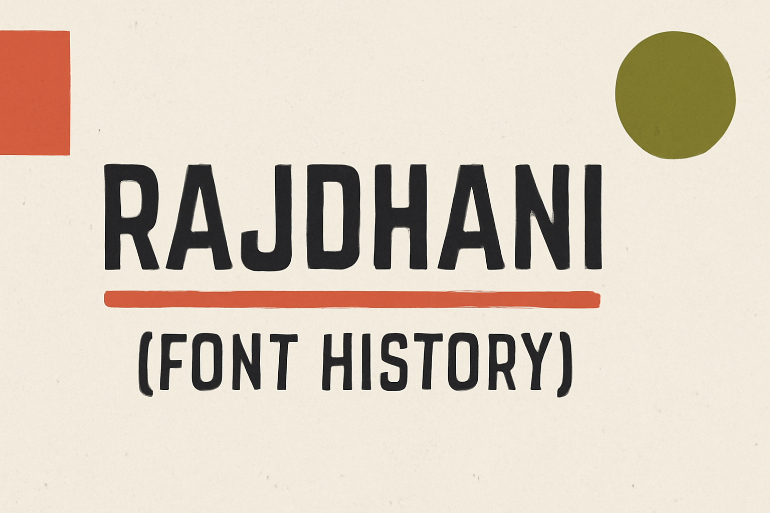 Rajdhani (Font History)