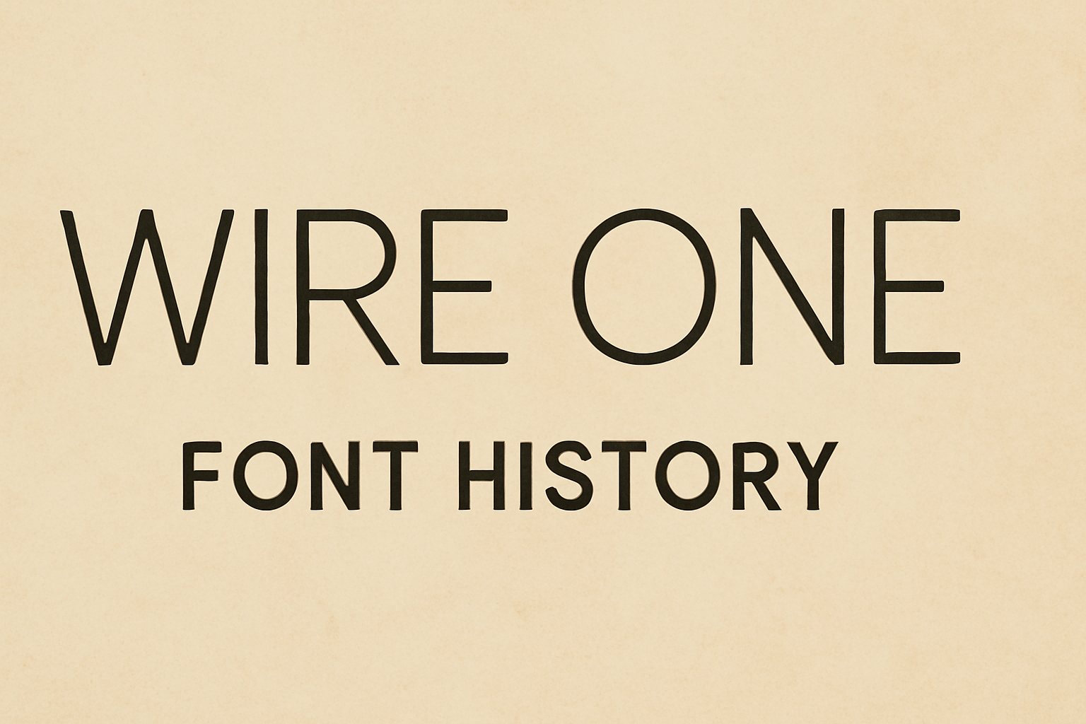 Wire One (Font History)