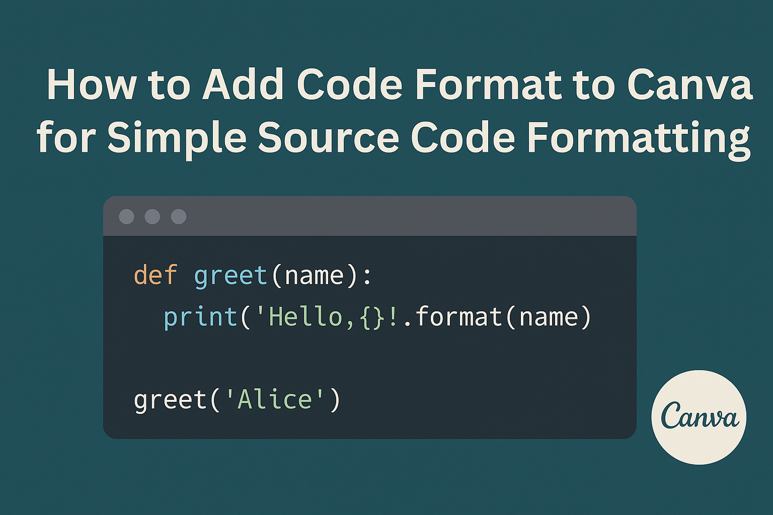 How to Add Code Format to Canva for Simple Source Code Formatting
