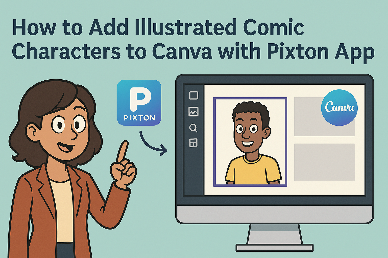 How to Add Illustrated Comic Characters to Canva with Pixton App