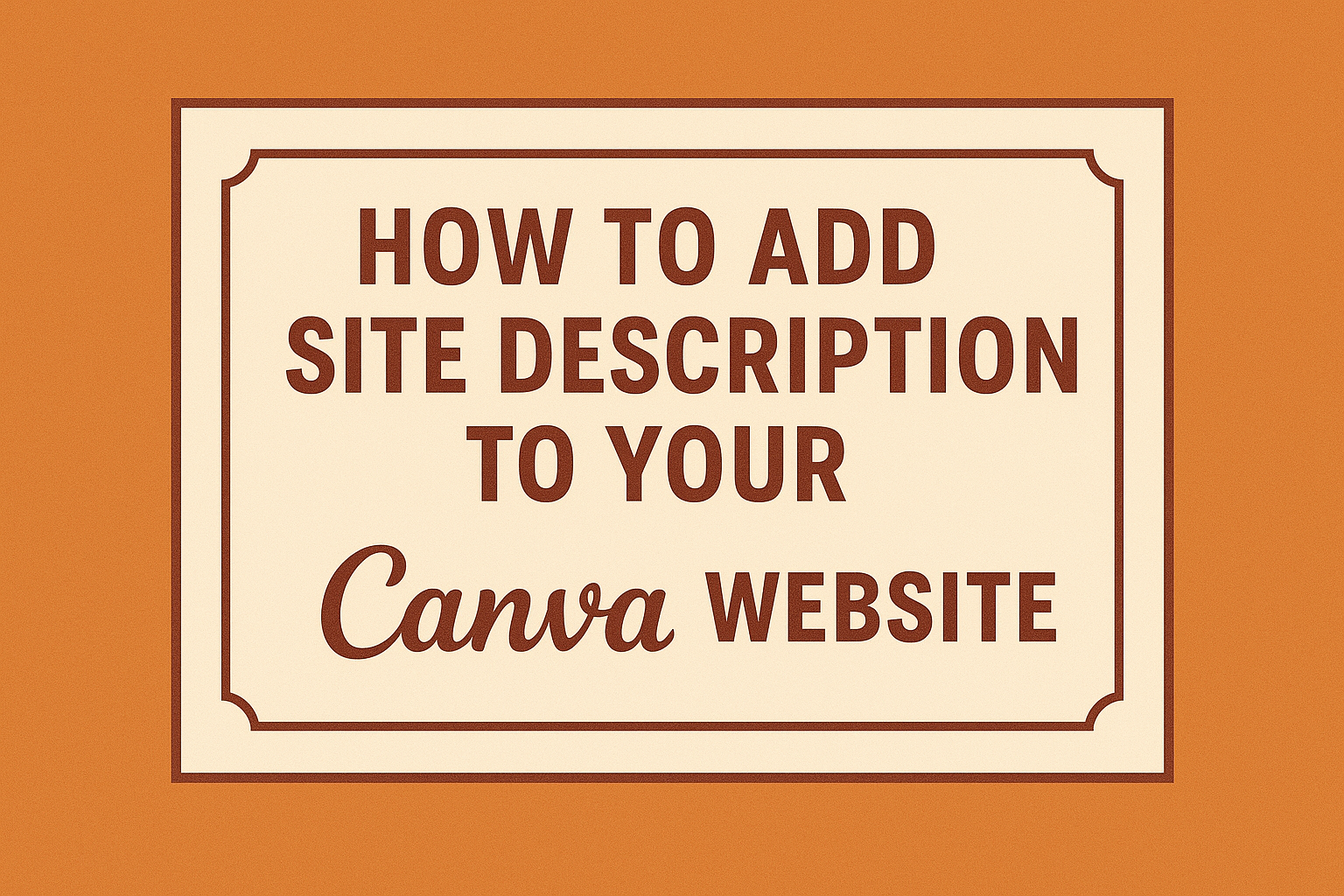 How to Add Site Description to Your Canva Website