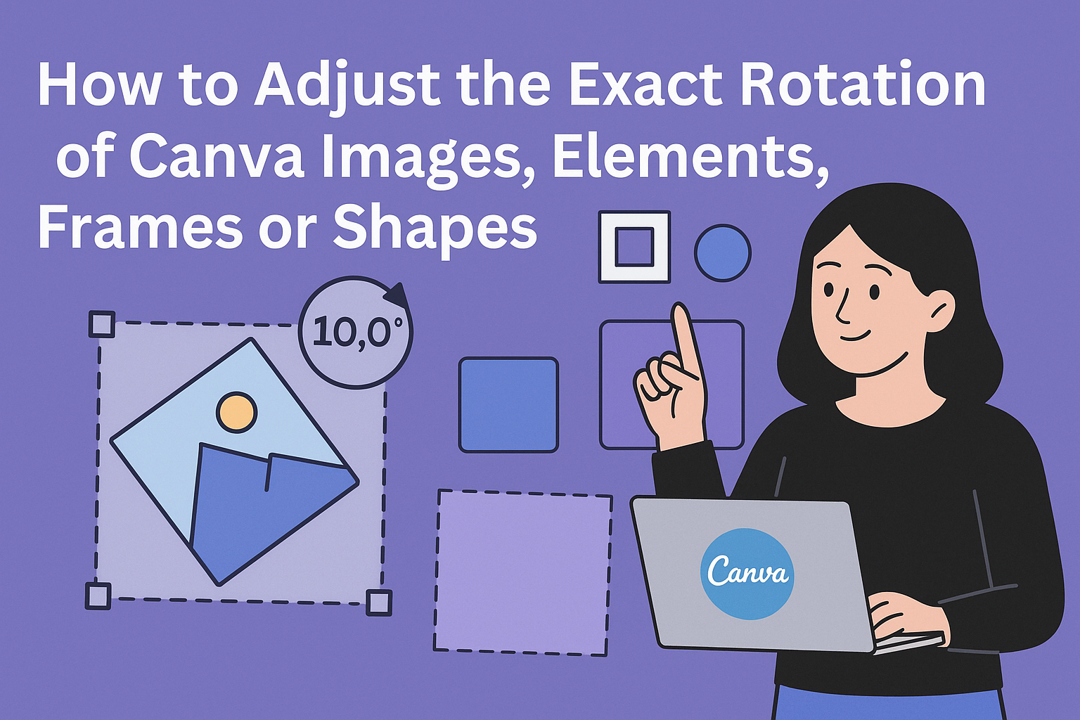 How to Adjust the Exact Rotation of Canva Images, Elements, Frames or Shapes