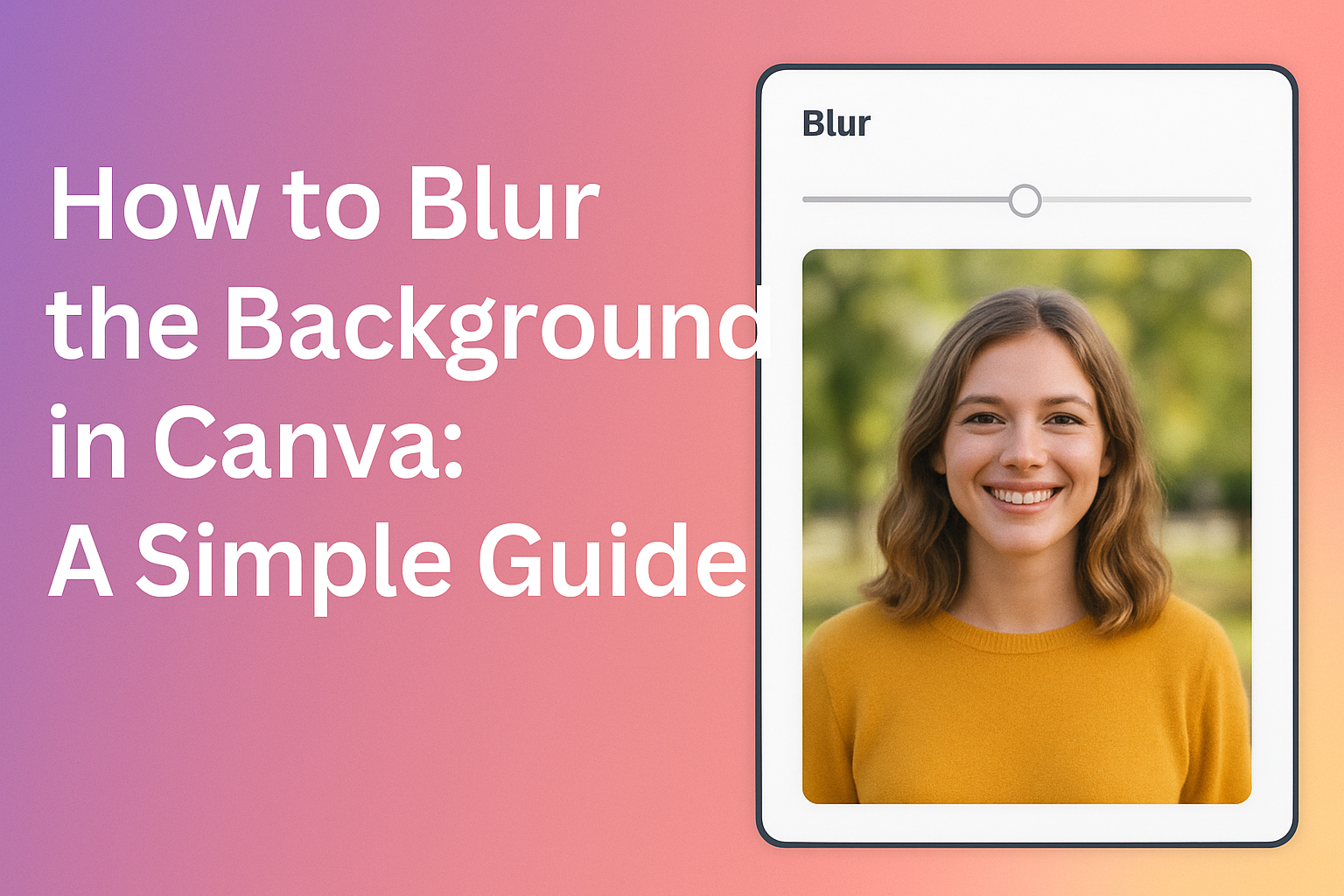 How to Blur the Background in Canva