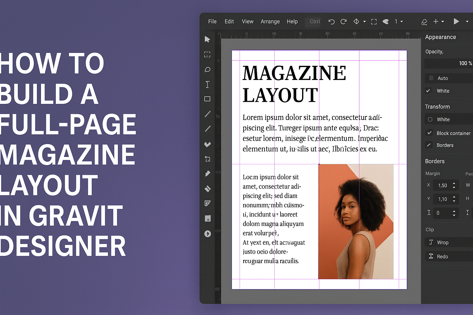 How to Build a Full-Page Magazine Layout in Gravit Designer