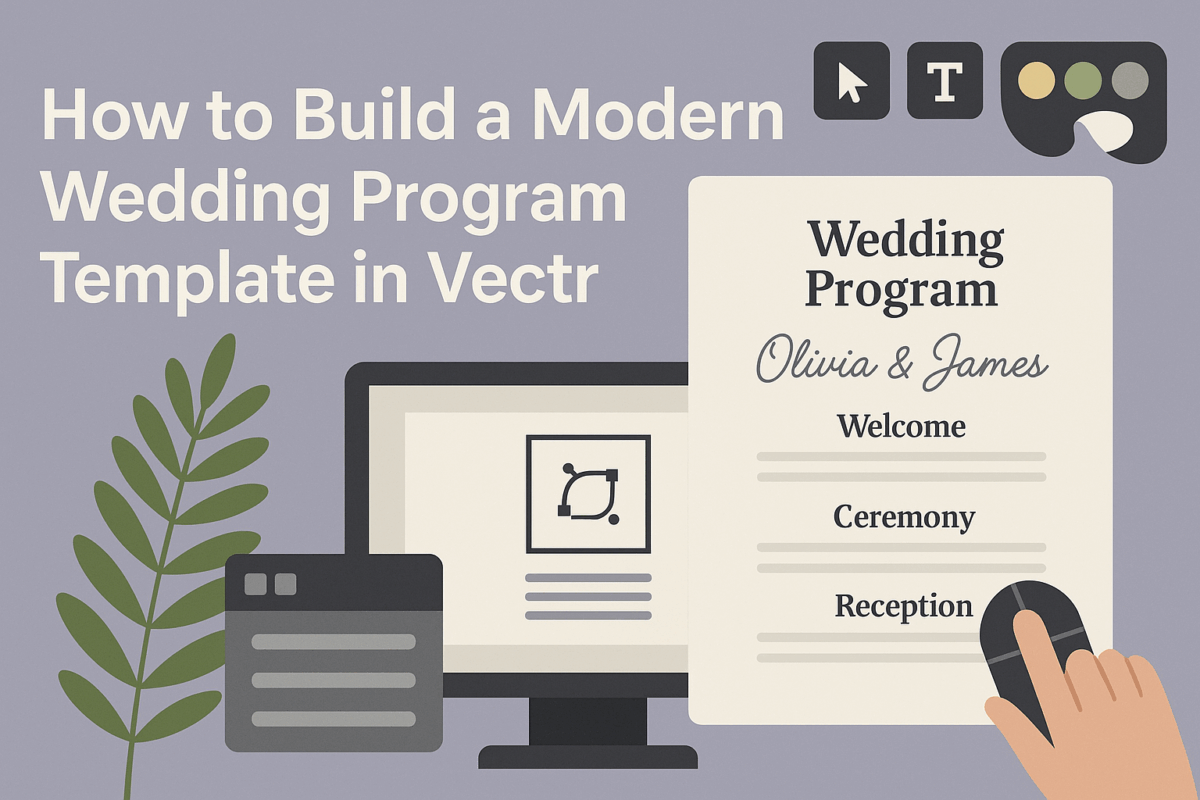 How to Build a Modern Wedding Program Template in Vectr