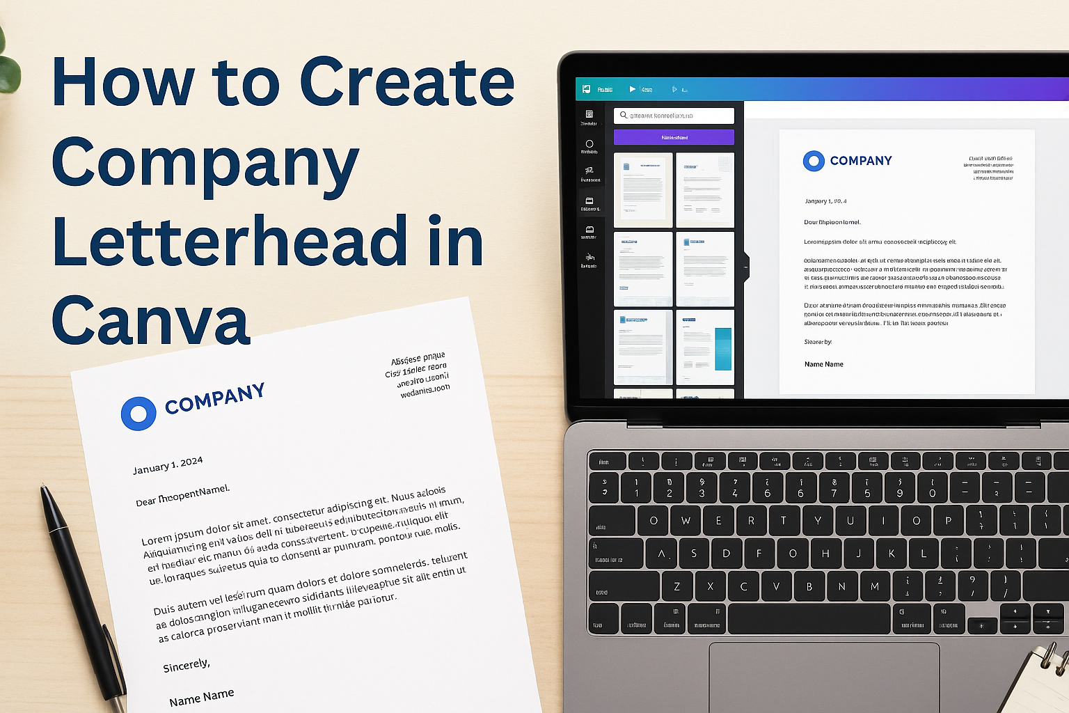 How to Create Company Letterhead in Canva