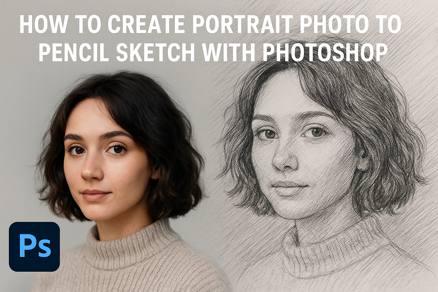 How to Create Portrait Photo to Pencil Sketch with Photoshop