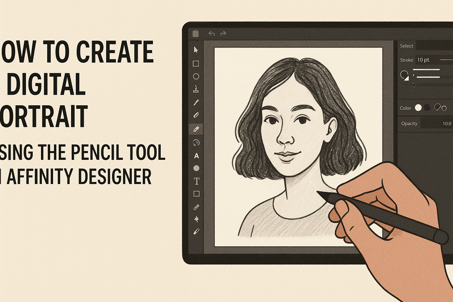 How to Create a Digital Portrait Using the Pencil Tool in Affinity Designer