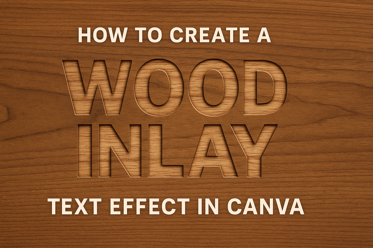 How to Create a Wood Inlay Text Effect in Canva