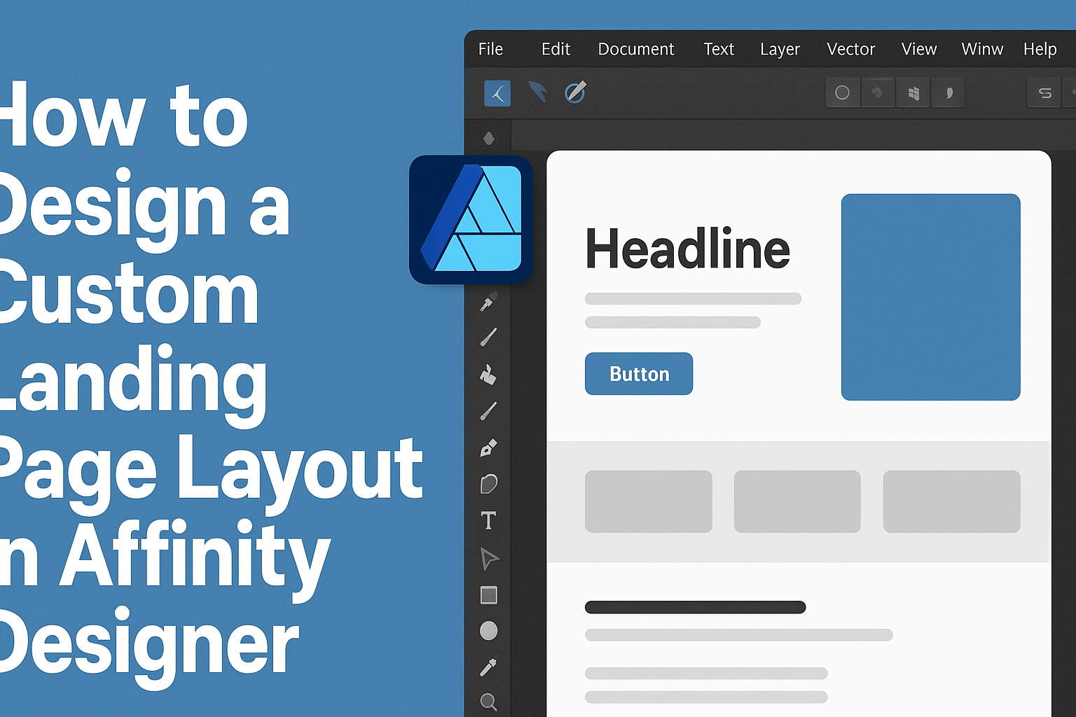 How to Design a Custom Landing Page Layout in Affinity Designer