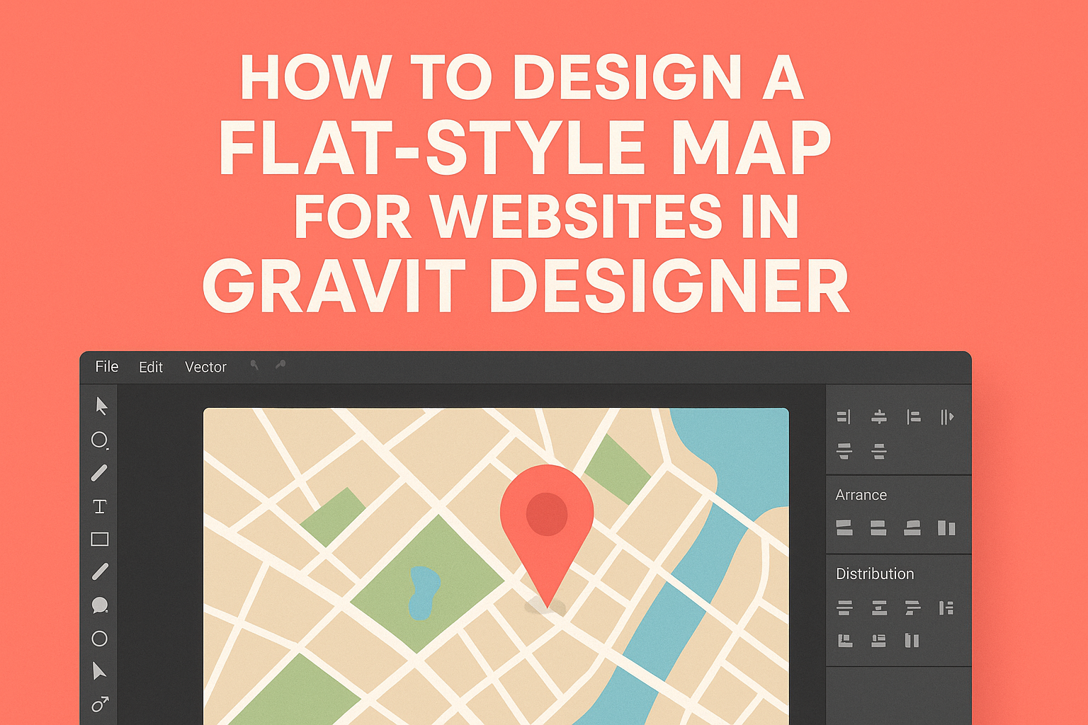 How to Design a Flat-Style Map for Websites in Gravit Designer