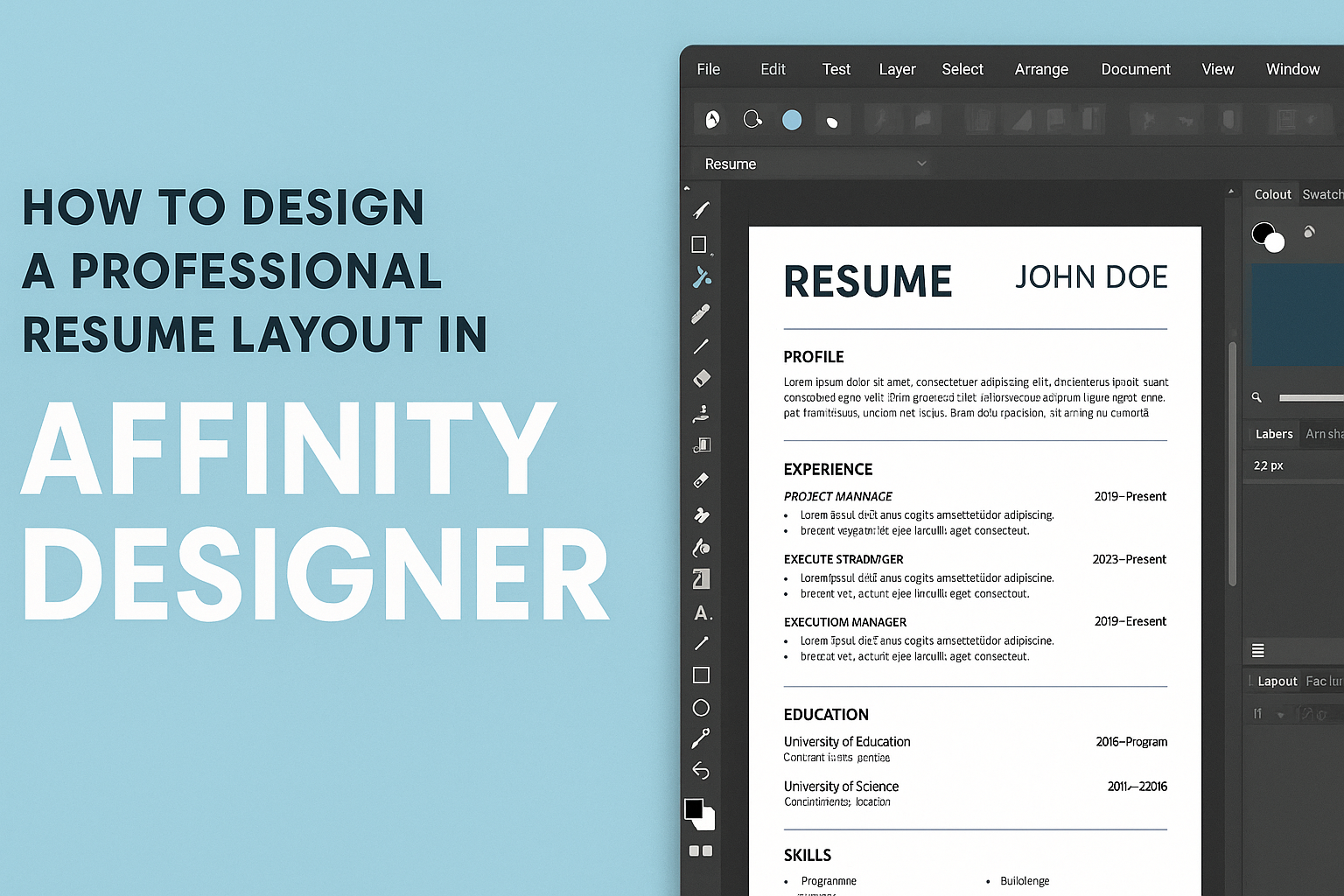 How to Design a Professional Resume Layout in Affinity Designer