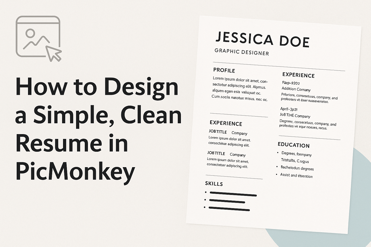 How to Design a Simple, Clean Resume in PicMonkey