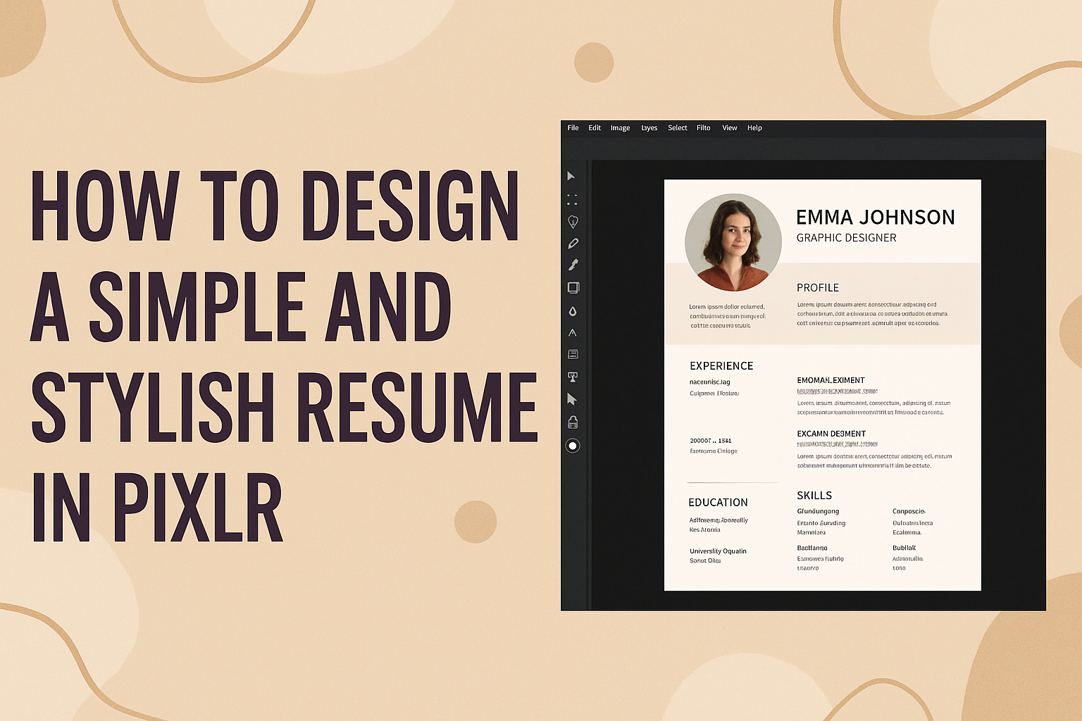 How to Design a Simple and Stylish Resume in Pixlr