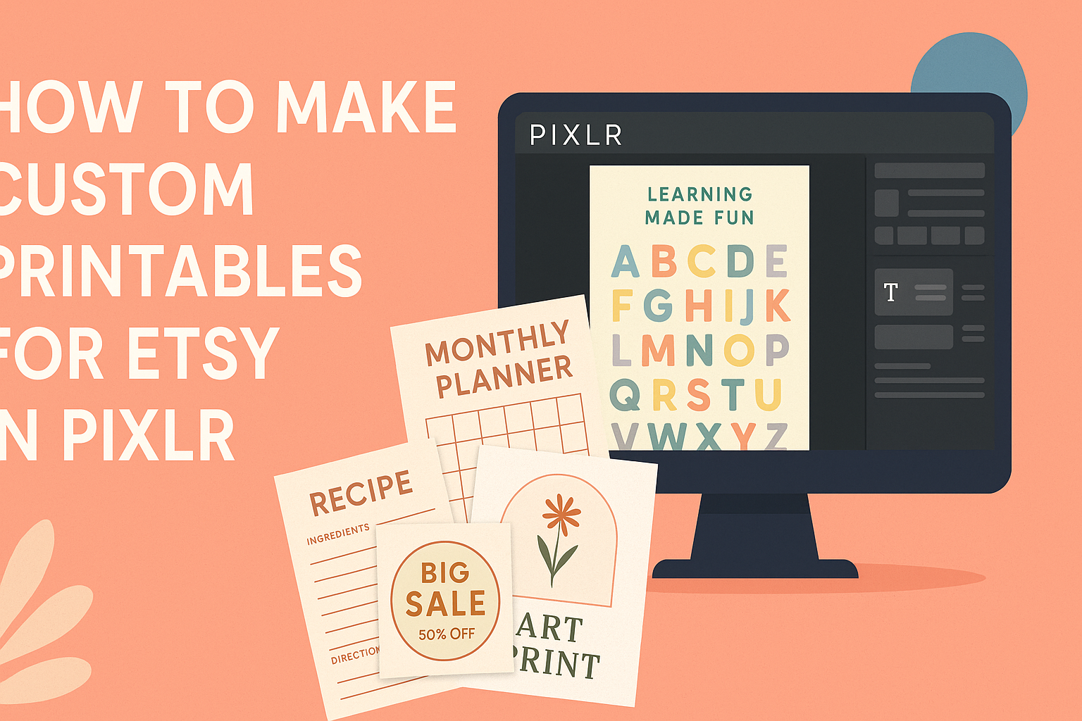 How to Make Custom Printables for Etsy in Pixlr