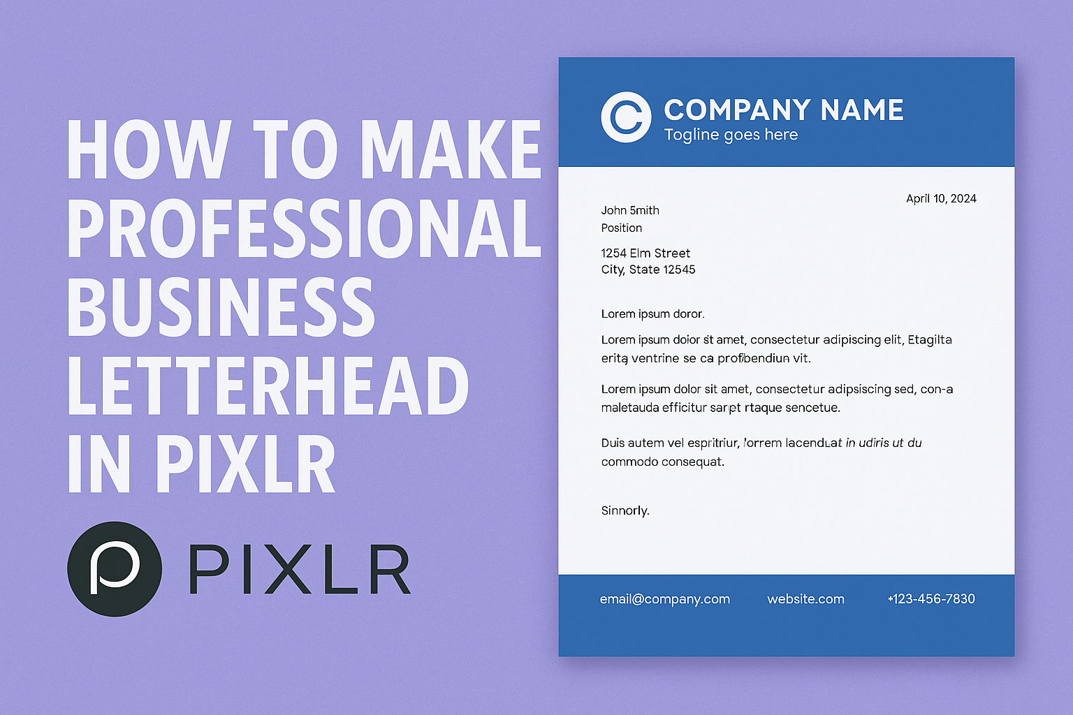 How to Make Professional Business Letterhead in Pixlr