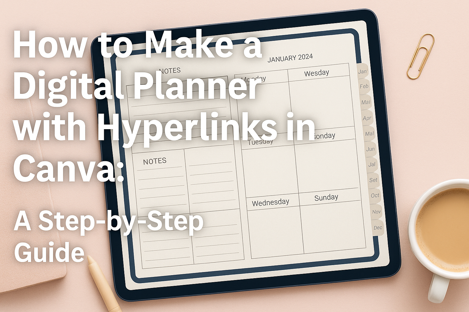 How to Make a Digital Planner with Hyperlinks in Canva