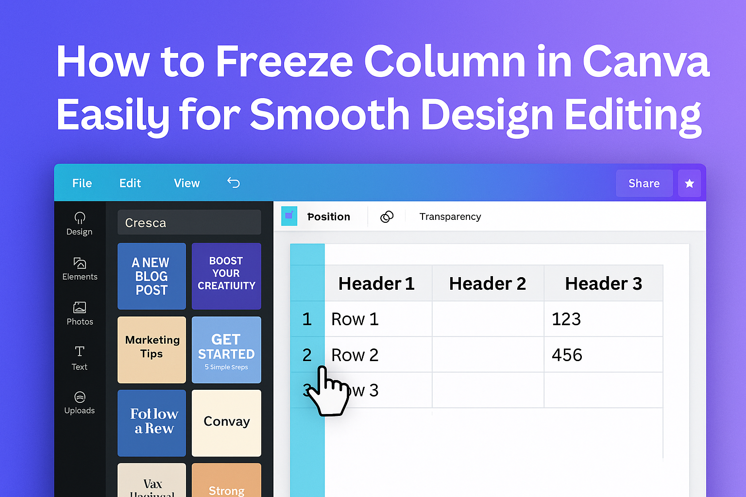 How to Freeze Column in Canva Easily for Smooth Design Editing