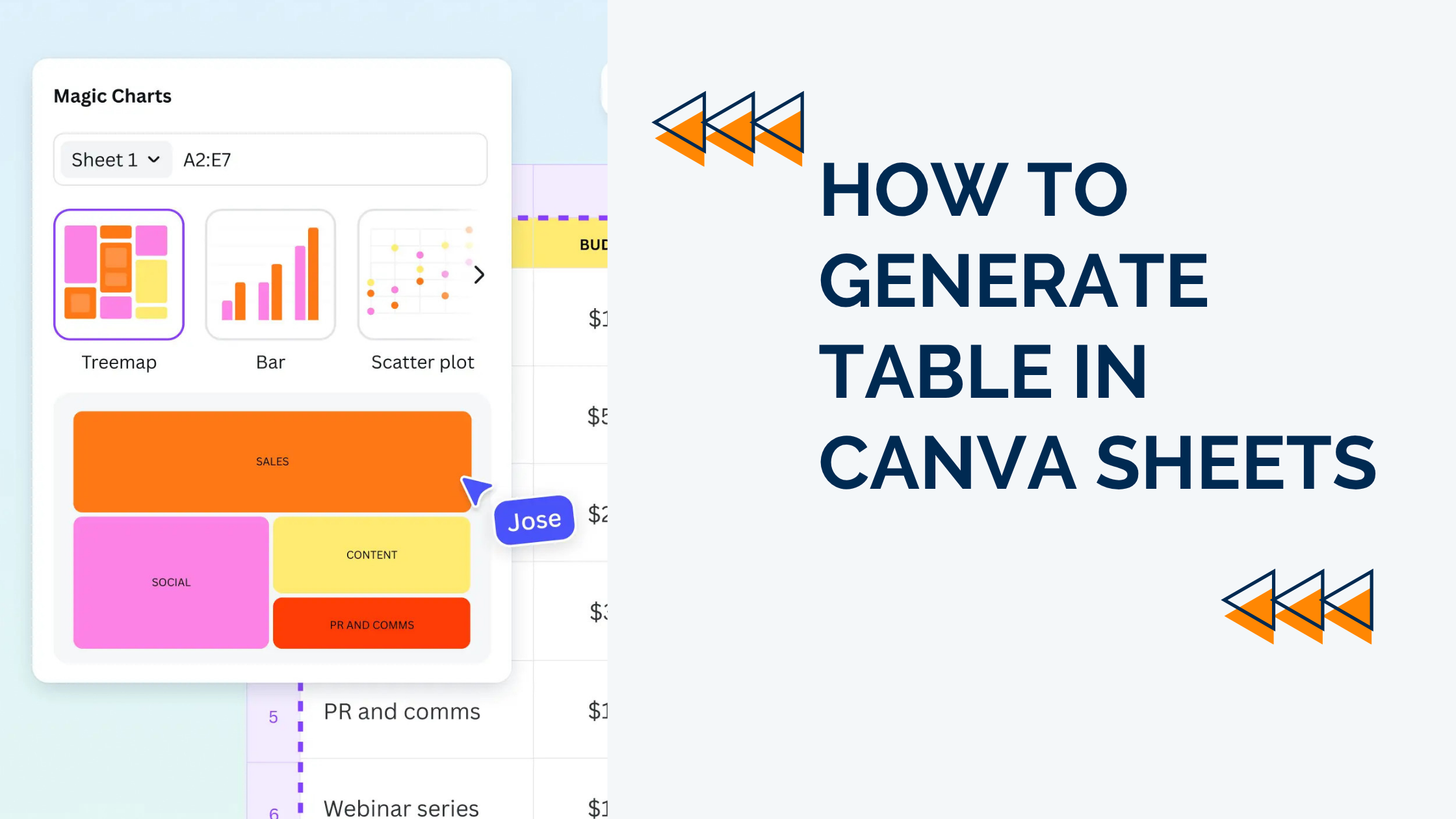 How to Generate Table in Canva Sheets