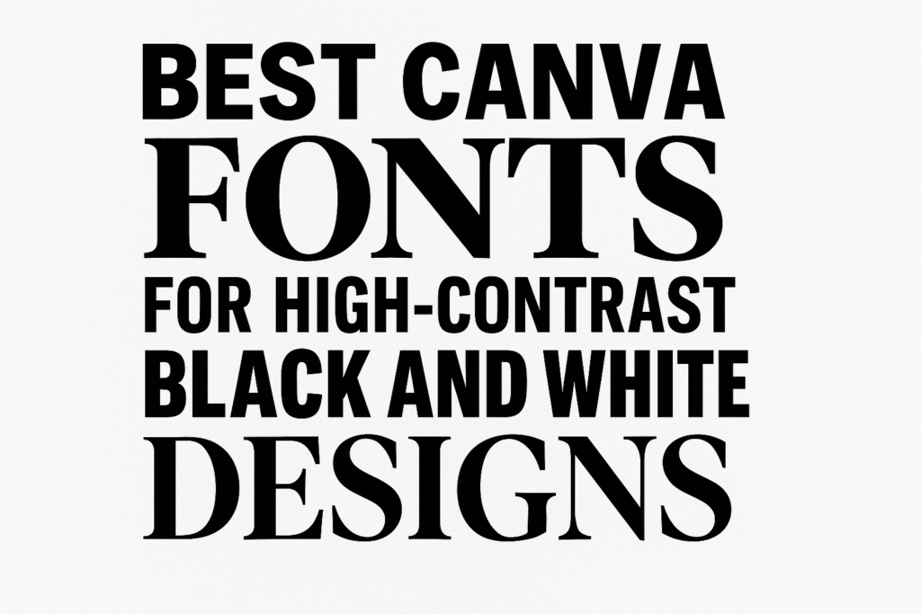Best Canva Fonts For High-Contrast Black And White Designs