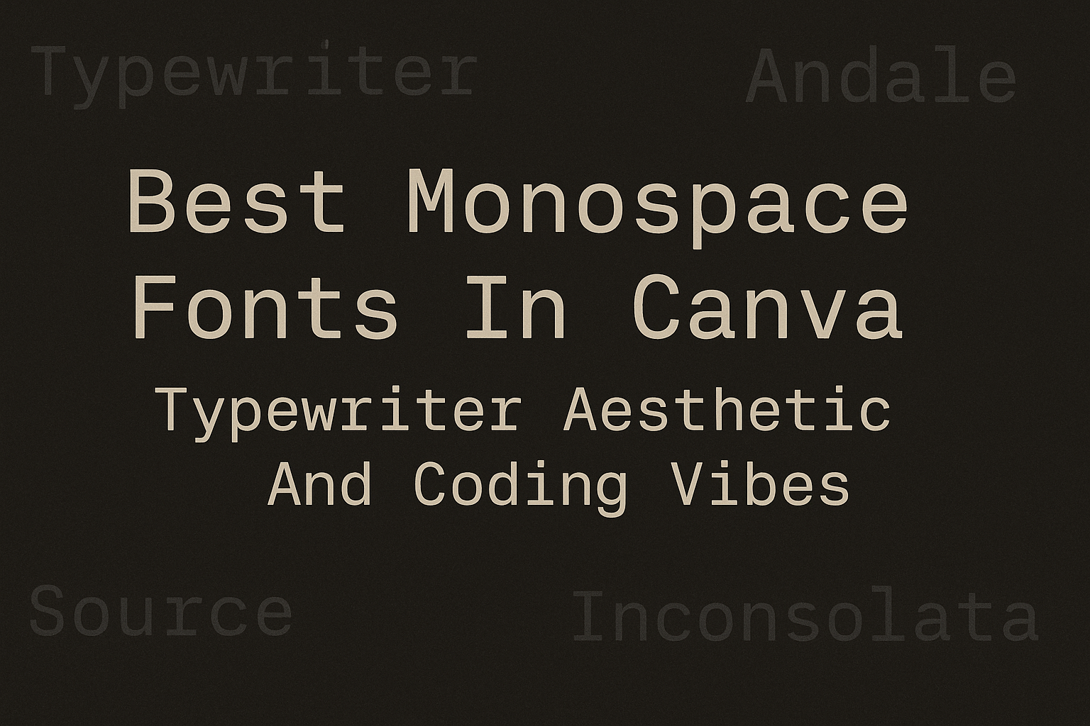 Best Monospace Fonts In Canva: Typewriter Aesthetic And Coding Vibes