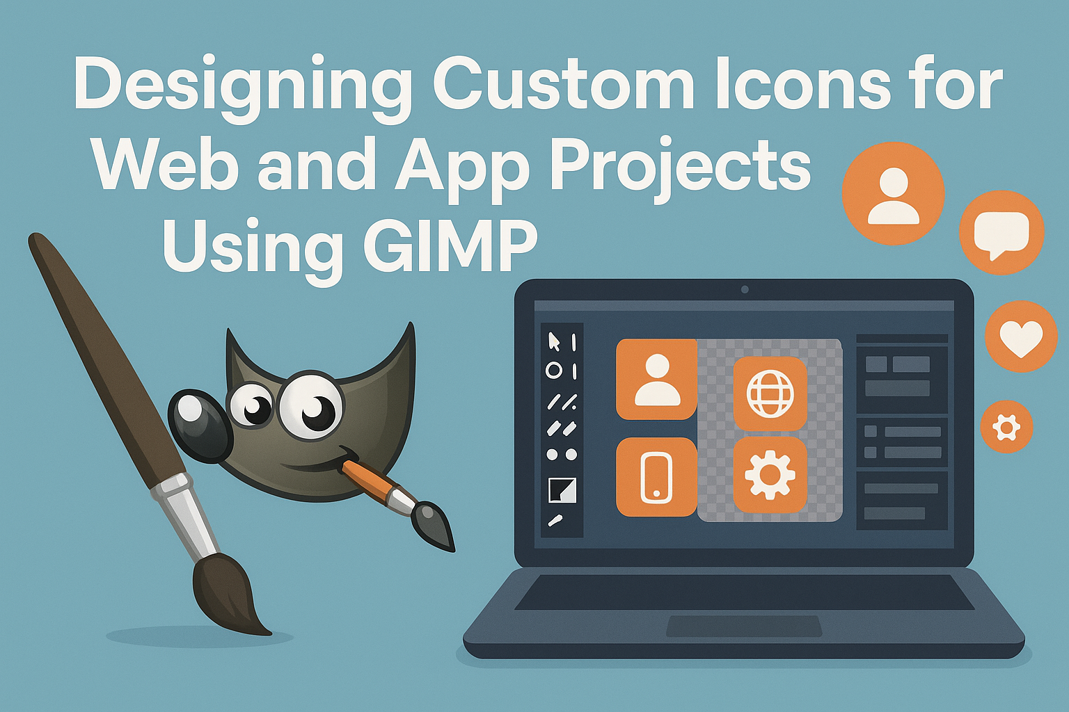 Designing Custom Icons for Web and App Projects Using GIMP